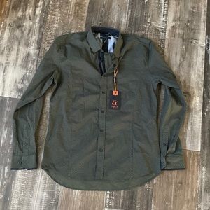 Eight X - classic fit- olive & black dress shirt- size Medium